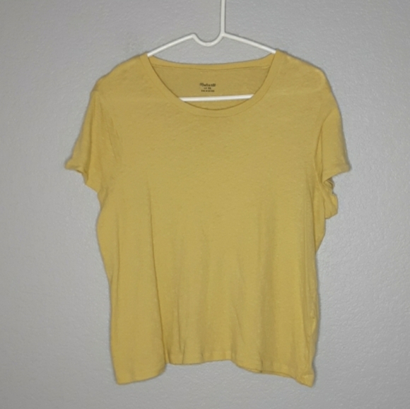 Madewell Chartreuse Yellow Low Fi Tee Shirt - Picture 8 of 8